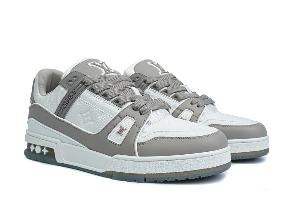 PK god Louis Vuitton LV Trainer Gray White retail materials ready to ship